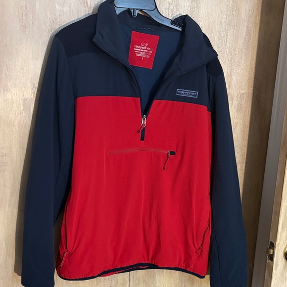 Vineyard Vines Other - Vineyard Vines Red and Navy Quarter-Zip Marine Air Shep pullover Jacket